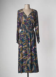 Robe longue manches longues manches longues vert DES PETITS HAUTS femme