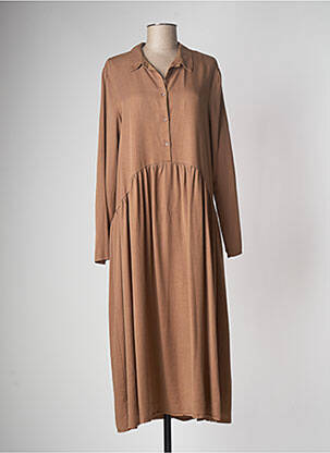 Robe longue manches longues manches longues marron LE STREGHE femme