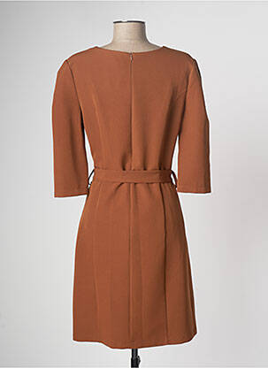 Robe mi-longue manches 3/4 manches 3/4 marron JODI MILLS femme