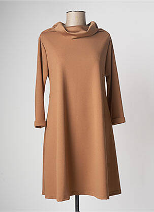 Robe courte manches longues manches longues marron LE STREGHE femme