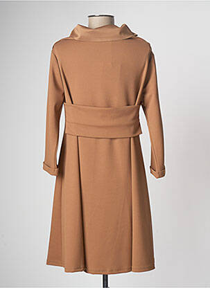 Robe courte manches longues manches longues marron LE STREGHE femme