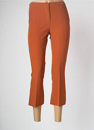 Pantacourt stretch taille haute marron KING KONG femme