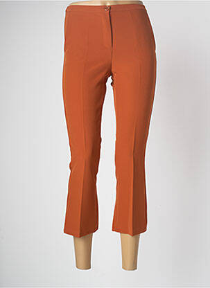Pantacourt stretch taille haute marron KING KONG femme