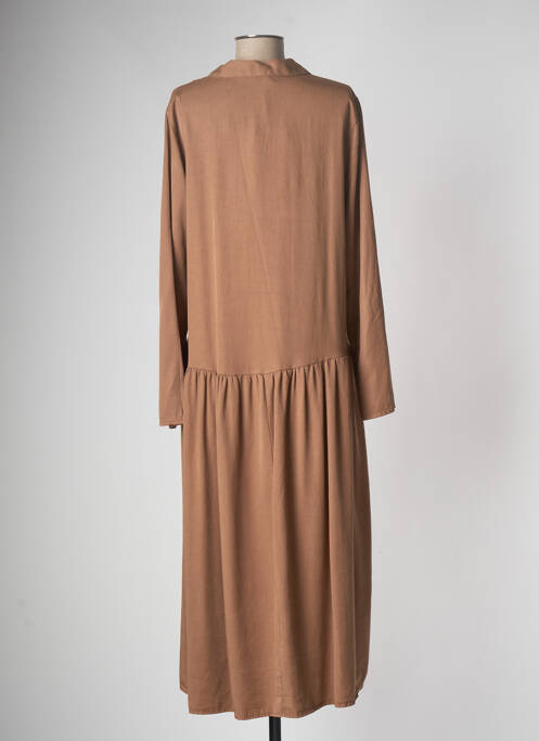Robe longue manches longues manches longues marron LE STREGHE femme