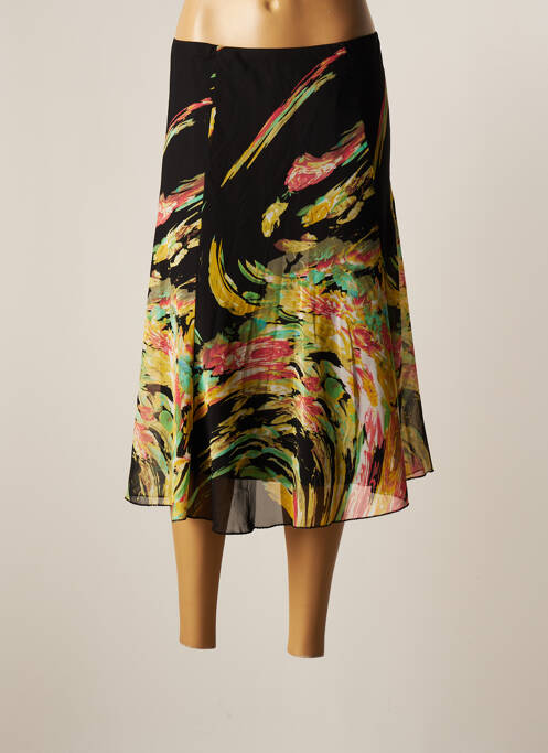 Jupe mi-longue taille normale noir QUATRE VINGT JOURS femme