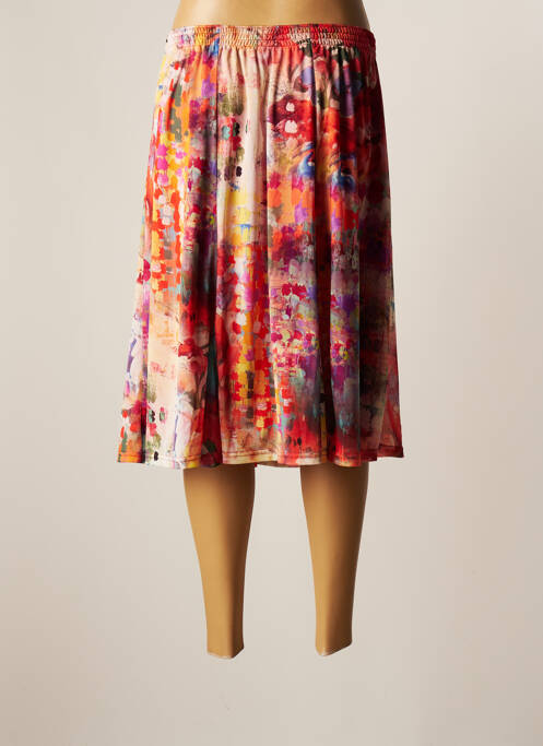 Jupe mi-longue orange GRIFFON pour femme