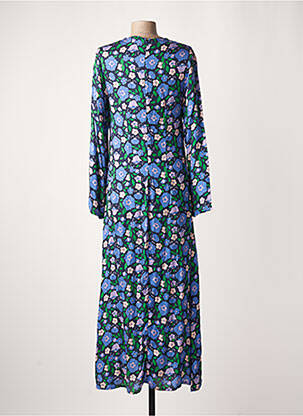 Robe longue manches longues manches longues bleu BIZANCE femme