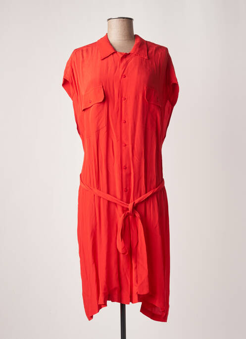 Robe mi-longue coupe fluide manches courtes rouge ARTLOVE femme