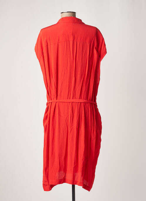 Robe mi-longue coupe fluide manches courtes rouge ARTLOVE femme