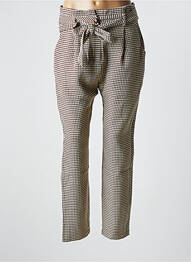 Pantalon droit taille haute taille haute marron LA PETITE ETOILE femme
