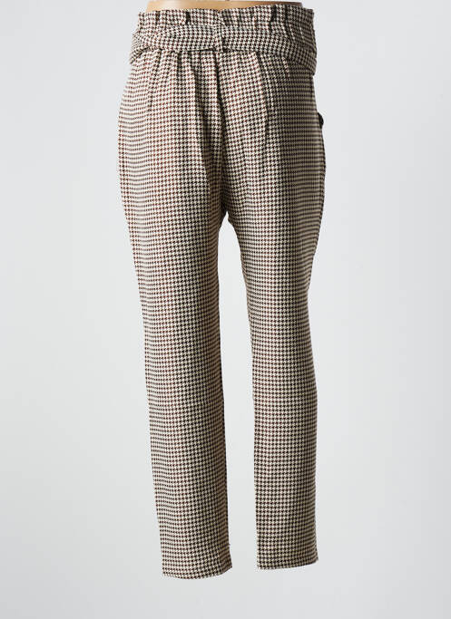 Pantalon droit marron LA PETITE ETOILE pour femme