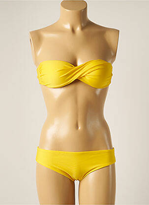Maillot de bain 2 pièces stretch haut soutien-gorge moulé jaune RIO DE SOL femme