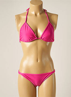 Maillot de bain 2 pièces stretch haut triangles rose RIO DE SOL femme