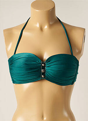 Haut de maillot de bain stretch haut bandeau vert DESPI femme