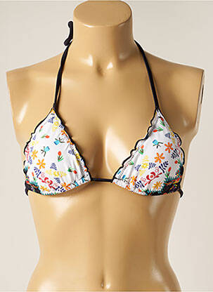 Haut de maillot de bain stretch haut triangles blanc DESPI femme