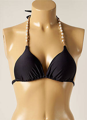 Haut de maillot de bain stretch haut soutien-gorge avec mousse de rembourrage amovible noir DESPI femme