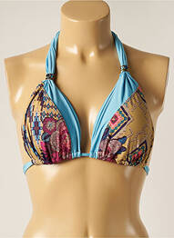 Haut de maillot de bain stretch haut soutien-gorge avec mousse de rembourrage amovible bleu DESPI femme
