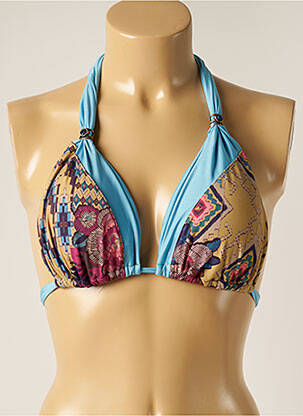 Haut de maillot de bain stretch haut soutien-gorge avec mousse de rembourrage amovible bleu DESPI femme