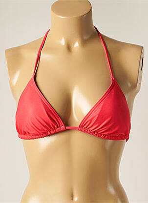 Haut de maillot de bain fermeture liens à nouer haut triangles rouge SOWE femme