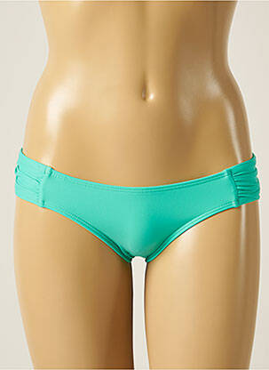 Bas de maillot de bain effet matière satinée culotte vert SOWE femme