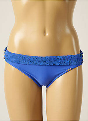 Bas de maillot de bain effet matière satinée culotte bleu BANANA MOON femme