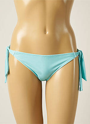 Bas de maillot de bain effet matière satinée bikini bleu SOWE femme