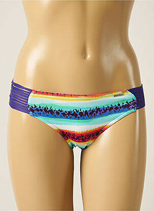 Bas de maillot de bain effet matière satinée culotte bleu BANANA MOON femme