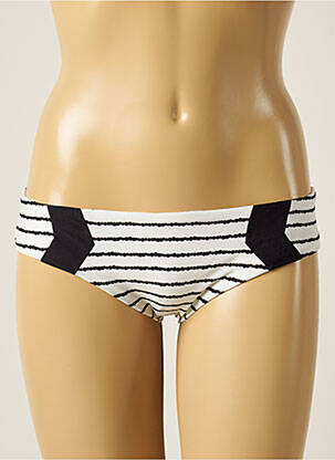 Bas de maillot de bain imprimé rayures culotte beige SOWE femme