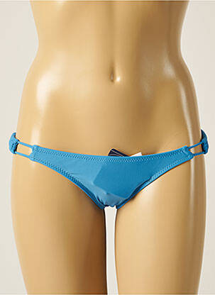 Bas de maillot de bain effet matière satinée bikini bleu VOLCOM femme