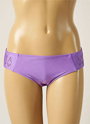 Bas de maillot de bain effet matière satinée culotte violet SEAFOLLY femme