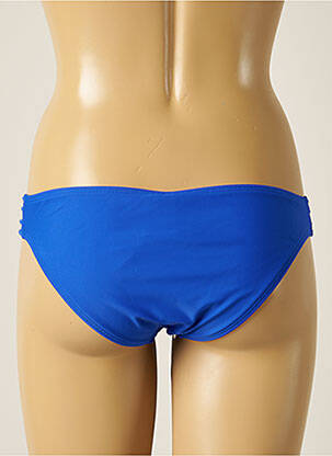 Bas de maillot de bain effet matière satinée culotte bleu SOWE femme