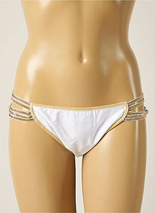 Bas de maillot de bain effet matière satinée culotte blanc DESPI femme