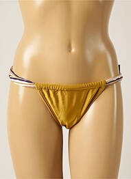 Bas de maillot de bain effet matière satinée bikini jaune RIO DE SOL femme