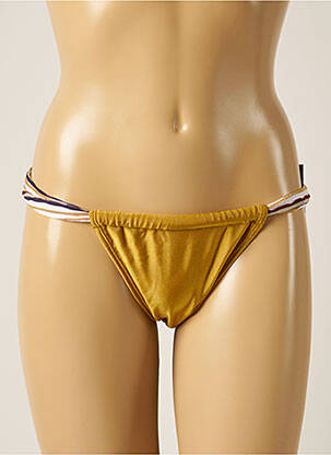 Bas de maillot de bain effet matière satinée bikini jaune RIO DE SOL femme