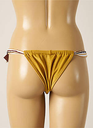 Bas de maillot de bain effet matière satinée bikini jaune RIO DE SOL femme