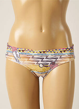 Bas de maillot de bain imprimé fantaisie culotte beige LA PLAYA femme