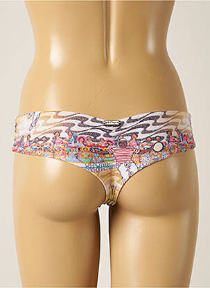 Bas de maillot de bain imprimé fantaisie culotte beige LA PLAYA femme