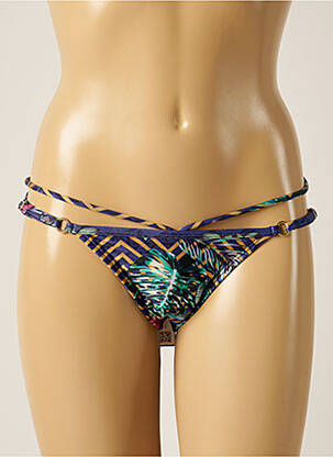 Bas de maillot de bain imprimé tie and dye bikini bleu LUA MORENA femme