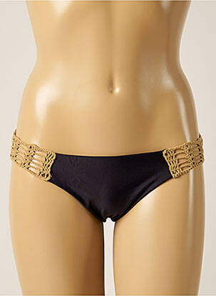 Bas de maillot de bain effet matière satinée culotte noir DESPI femme