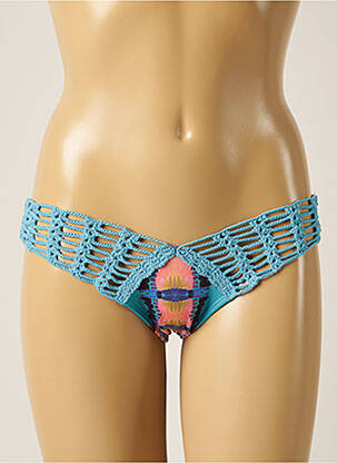 Bas de maillot de bain imprimé fantaisie culotte bleu DESPI femme