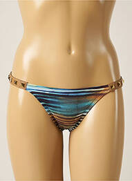 Bas de maillot de bain imprimé rayures bikini marron DESPI femme