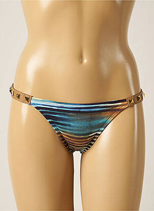Bas de maillot de bain imprimé rayures bikini marron DESPI femme