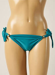 Bas de maillot de bain effet matière satinée bikini bleu DESPI femme