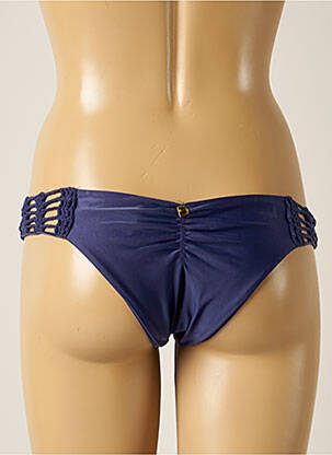 Bas de maillot de bain effet matière satinée culotte bleu DESPI femme