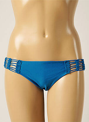 Bas de maillot de bain effet matière satinée culotte bleu DESPI femme