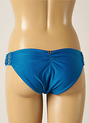 Bas de maillot de bain effet matière satinée culotte bleu DESPI femme