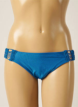 Bas de maillot de bain effet matière satinée culotte bleu DESPI femme