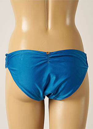 Bas de maillot de bain effet matière satinée culotte bleu DESPI femme