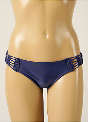 Bas de maillot de bain effet matière satinée culotte bleu DESPI femme
