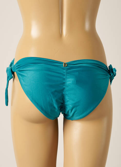 Bas de maillot de bain effet matière satinée bikini bleu DESPI femme